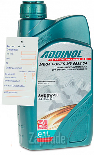 Моторное масло Addinol Mega Power MV 0538 C4 Синтетическое