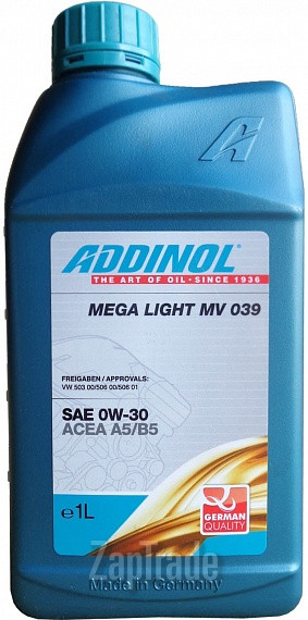 Моторное масло Addinol Mega Light MV 039 Синтетическое